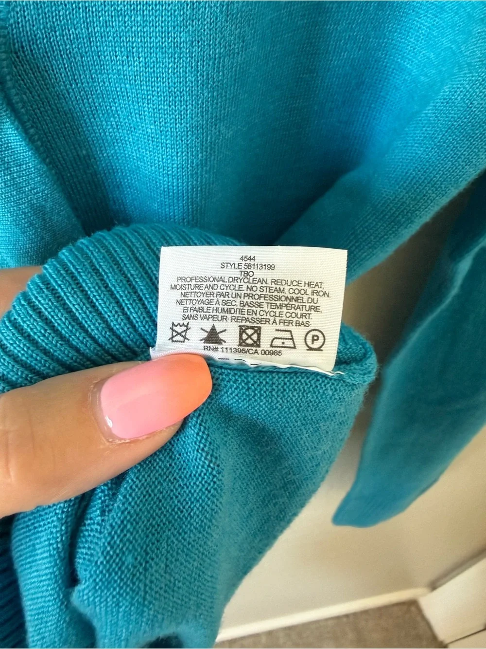 Tory Burch Simone 100% Merino Wool 5 Button Cardigan Turquoise - XS